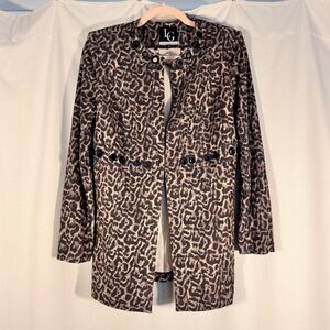 Lena Gabrielle Leopard Print Jacket w/ Grommet Detailing
